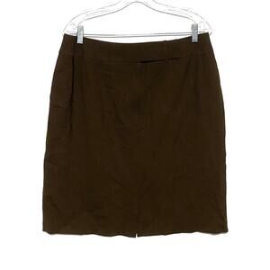 Kate Hill Brown A Line Skirt Woman Plus 14W Wool Spandex Career Office Mature